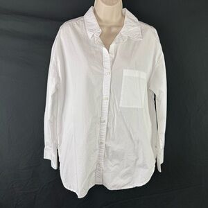 Sanctuary White Button Down Shirt Classic Top Buttons in front and Back